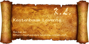 Kestenbaum Levente névjegykártya