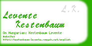 levente kestenbaum business card